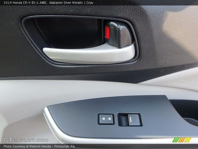 Alabaster Silver Metallic / Gray 2014 Honda CR-V EX-L AWD