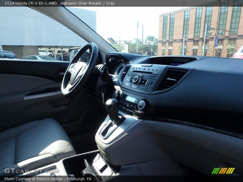 Alabaster Silver Metallic / Gray 2014 Honda CR-V EX-L AWD