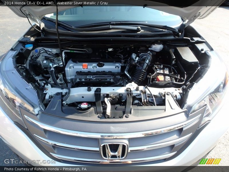 Alabaster Silver Metallic / Gray 2014 Honda CR-V EX-L AWD
