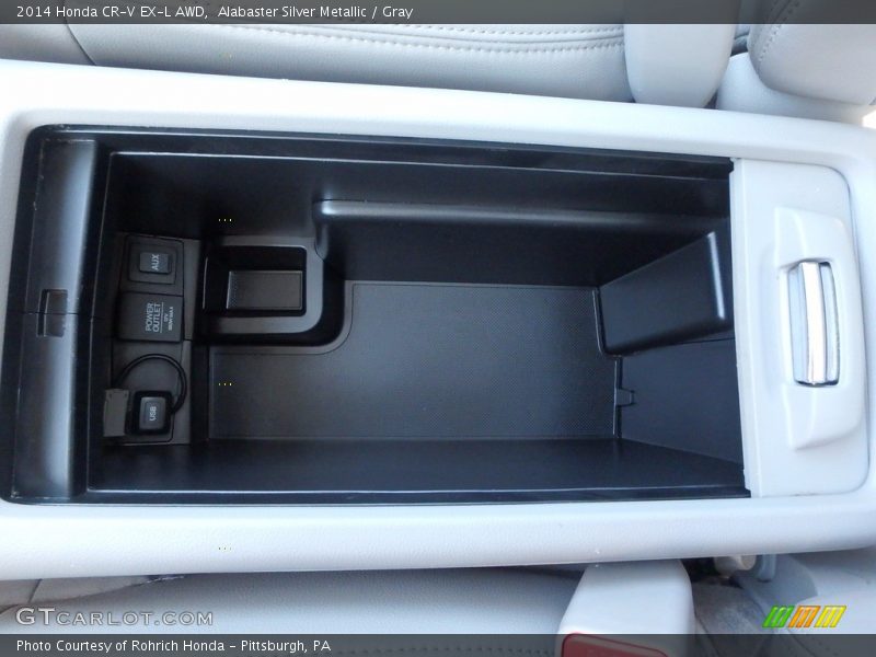 Alabaster Silver Metallic / Gray 2014 Honda CR-V EX-L AWD