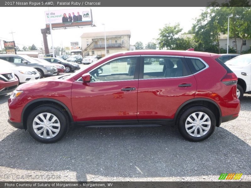 Palatial Ruby / Charcoal 2017 Nissan Rogue S AWD