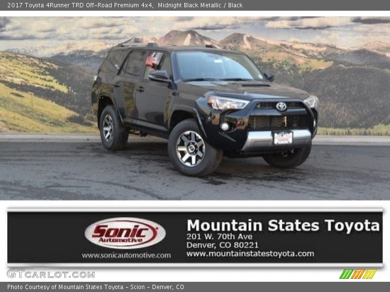 Midnight Black Metallic / Black 2017 Toyota 4Runner TRD Off-Road Premium 4x4