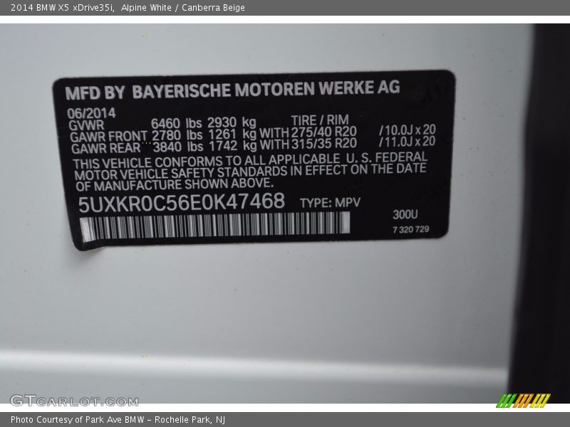 Alpine White / Canberra Beige 2014 BMW X5 xDrive35i