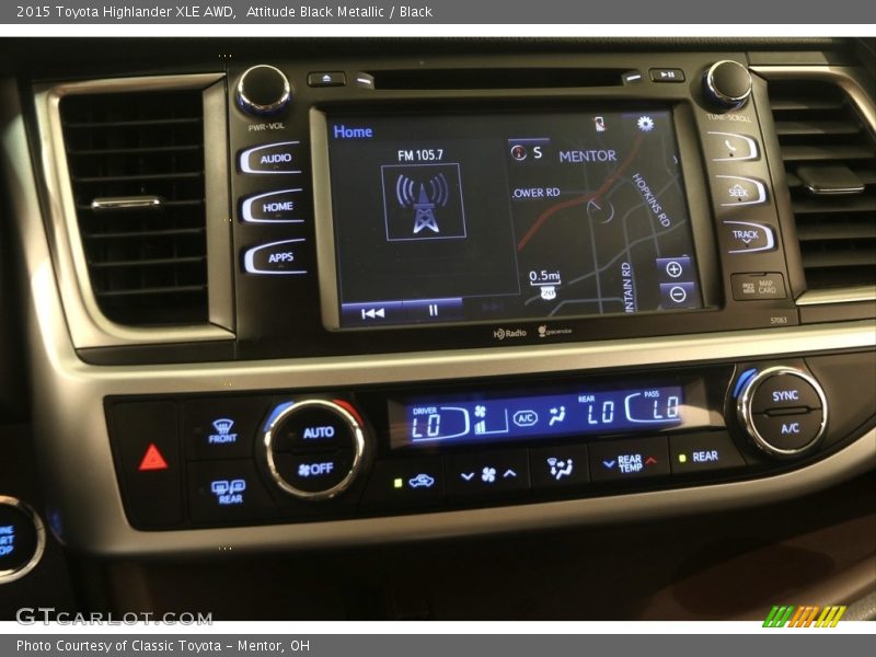 Attitude Black Metallic / Black 2015 Toyota Highlander XLE AWD
