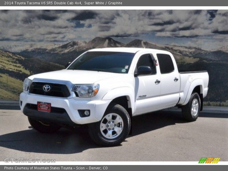 Super White / Graphite 2014 Toyota Tacoma V6 SR5 Double Cab 4x4