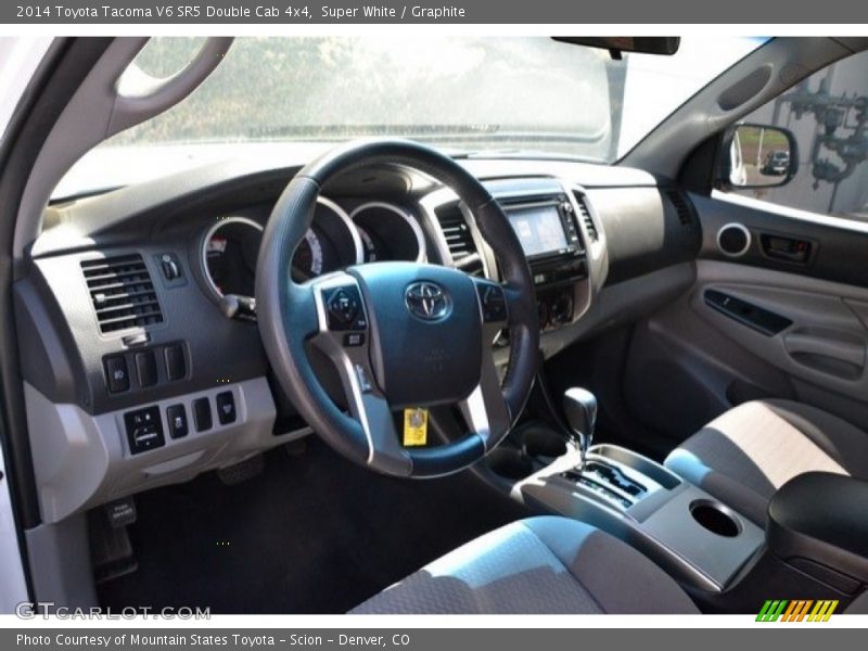 Super White / Graphite 2014 Toyota Tacoma V6 SR5 Double Cab 4x4