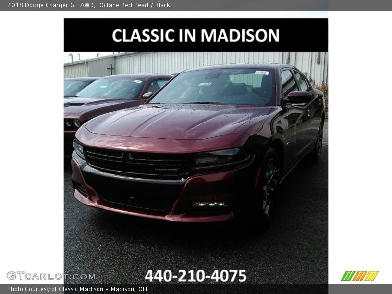 Octane Red Pearl / Black 2018 Dodge Charger GT AWD