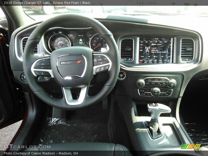 Octane Red Pearl / Black 2018 Dodge Charger GT AWD