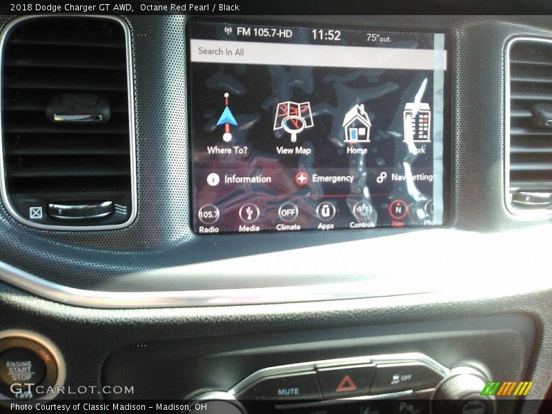 Octane Red Pearl / Black 2018 Dodge Charger GT AWD