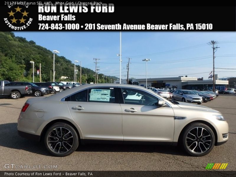 White Gold / Charcoal Black 2017 Ford Taurus SEL AWD