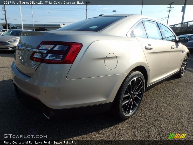 White Gold / Charcoal Black 2017 Ford Taurus SEL AWD