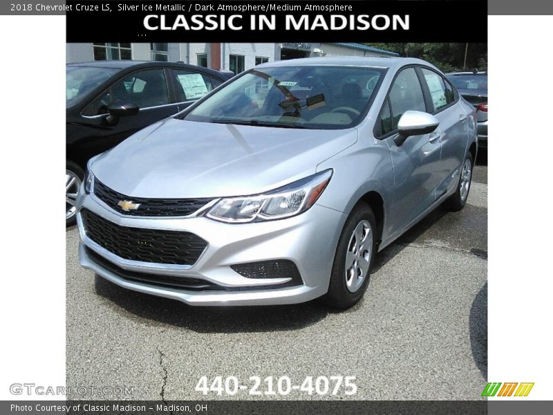 Silver Ice Metallic / Dark Atmosphere/Medium Atmosphere 2018 Chevrolet Cruze LS