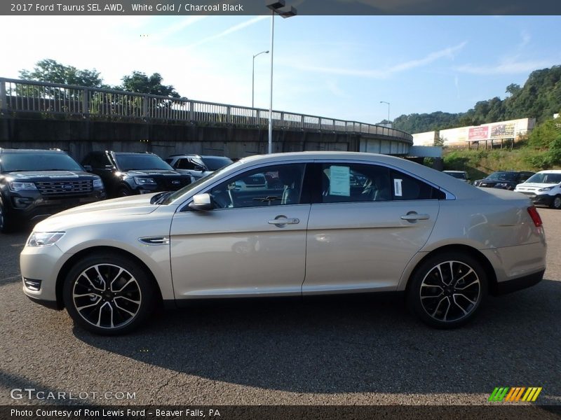 White Gold / Charcoal Black 2017 Ford Taurus SEL AWD