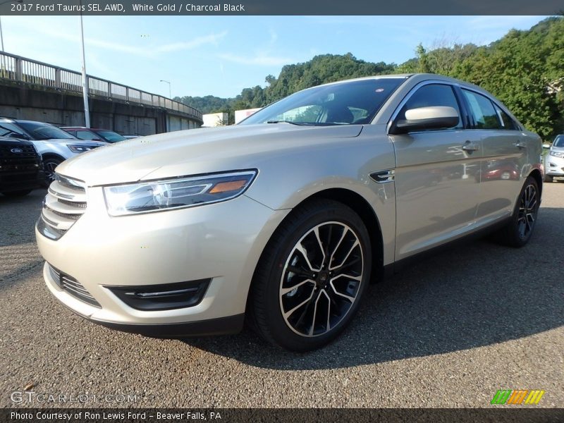 White Gold / Charcoal Black 2017 Ford Taurus SEL AWD