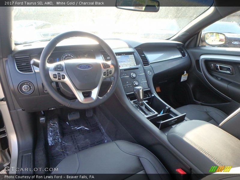 White Gold / Charcoal Black 2017 Ford Taurus SEL AWD