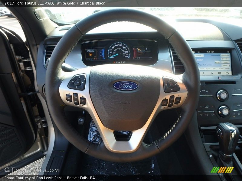 White Gold / Charcoal Black 2017 Ford Taurus SEL AWD