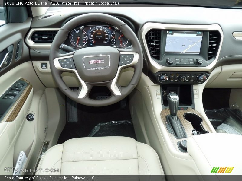 White Frost Tricoat / Cocoa/Shale 2018 GMC Acadia Denali AWD