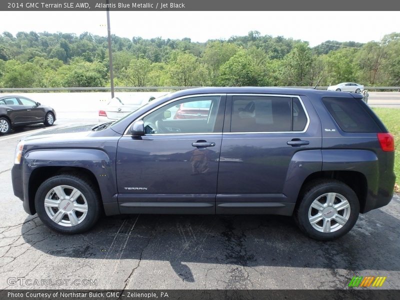 Atlantis Blue Metallic / Jet Black 2014 GMC Terrain SLE AWD