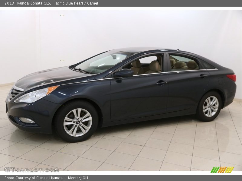 Pacific Blue Pearl / Camel 2013 Hyundai Sonata GLS