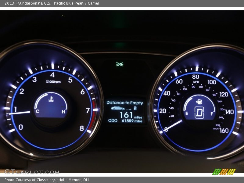 Pacific Blue Pearl / Camel 2013 Hyundai Sonata GLS