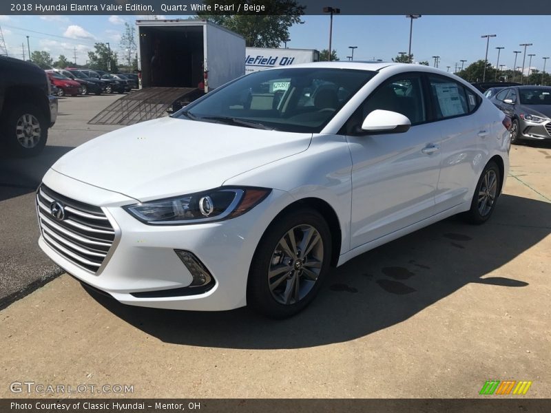 Quartz White Pearl / Beige 2018 Hyundai Elantra Value Edition