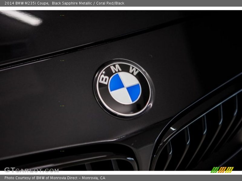 Black Sapphire Metallic / Coral Red/Black 2014 BMW M235i Coupe