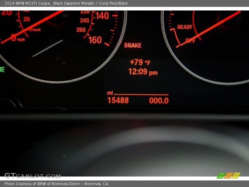 Black Sapphire Metallic / Coral Red/Black 2014 BMW M235i Coupe
