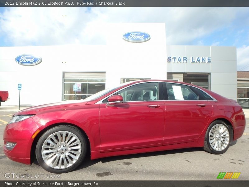 Ruby Red / Charcoal Black 2013 Lincoln MKZ 2.0L EcoBoost AWD