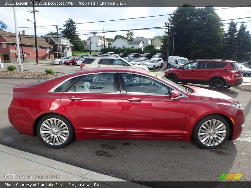 Ruby Red / Charcoal Black 2013 Lincoln MKZ 2.0L EcoBoost AWD