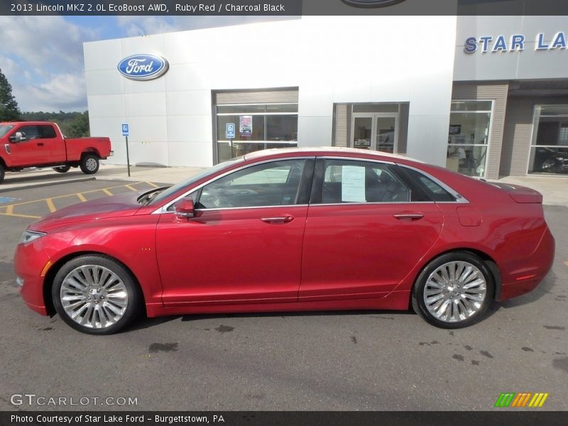 Ruby Red / Charcoal Black 2013 Lincoln MKZ 2.0L EcoBoost AWD