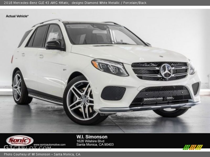 designo Diamond White Metallic / Porcelain/Black 2018 Mercedes-Benz GLE 43 AMG 4Matic