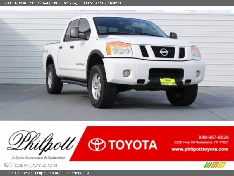 Blizzard White / Charcoal 2010 Nissan Titan PRO-4X Crew Cab 4x4