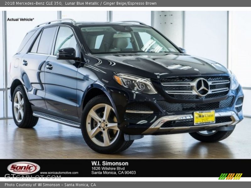 Lunar Blue Metallic / Ginger Beige/Espresso Brown 2018 Mercedes-Benz GLE 350