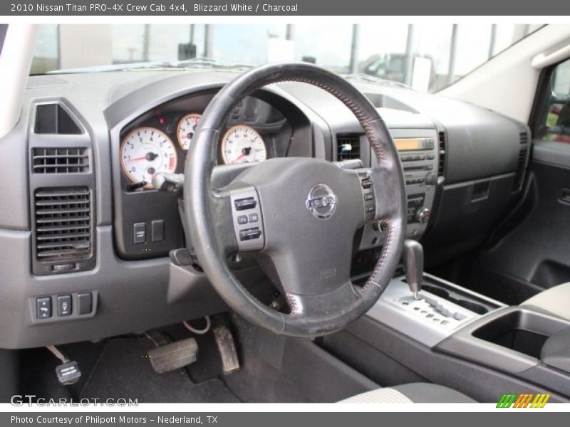 Blizzard White / Charcoal 2010 Nissan Titan PRO-4X Crew Cab 4x4