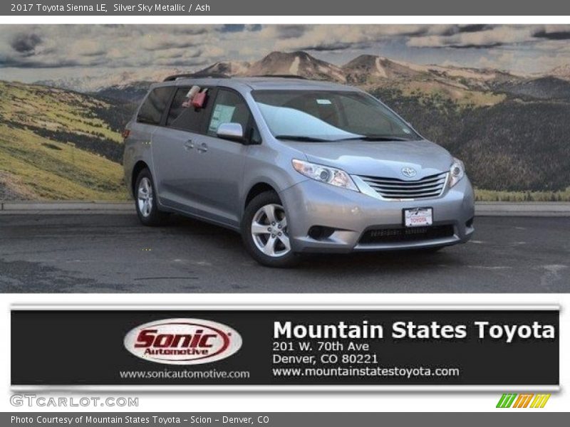 Silver Sky Metallic / Ash 2017 Toyota Sienna LE