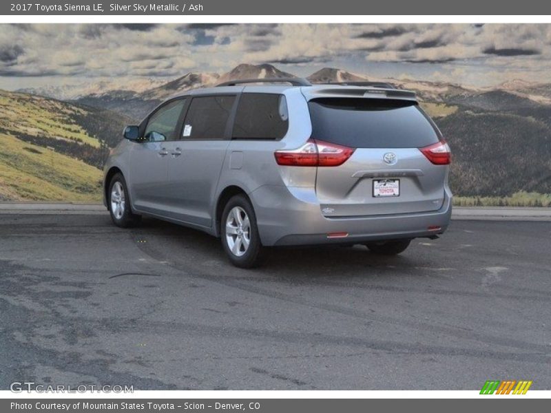 Silver Sky Metallic / Ash 2017 Toyota Sienna LE