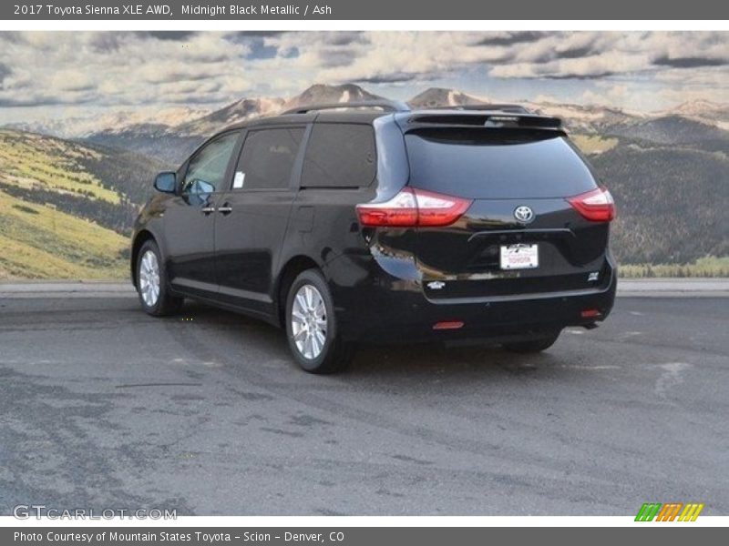 Midnight Black Metallic / Ash 2017 Toyota Sienna XLE AWD