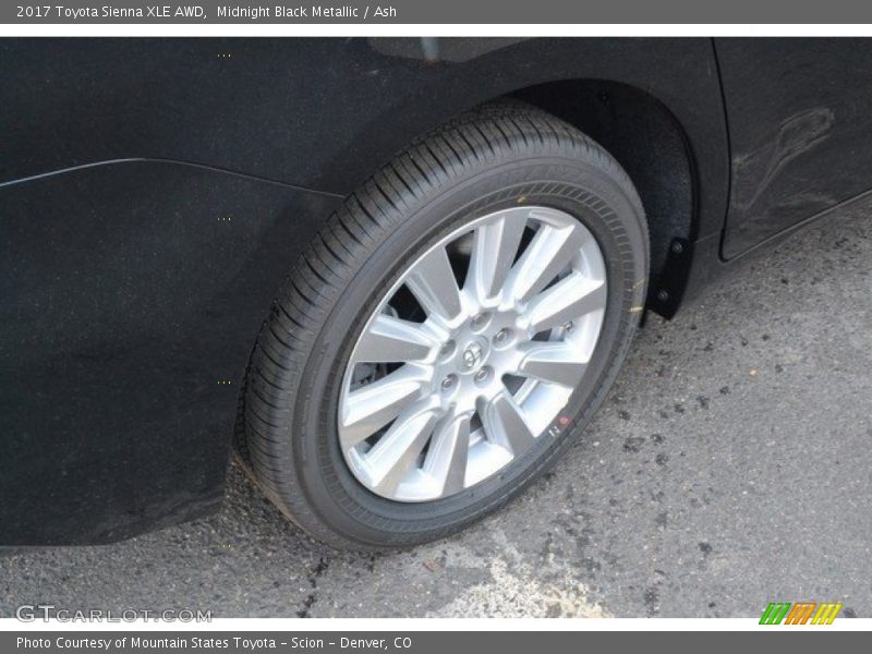 Midnight Black Metallic / Ash 2017 Toyota Sienna XLE AWD