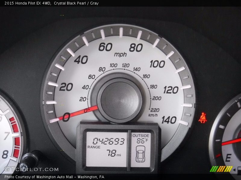 Crystal Black Pearl / Gray 2015 Honda Pilot EX 4WD