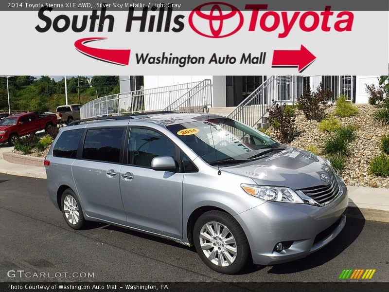 Silver Sky Metallic / Light Gray 2014 Toyota Sienna XLE AWD