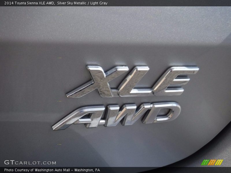 Silver Sky Metallic / Light Gray 2014 Toyota Sienna XLE AWD