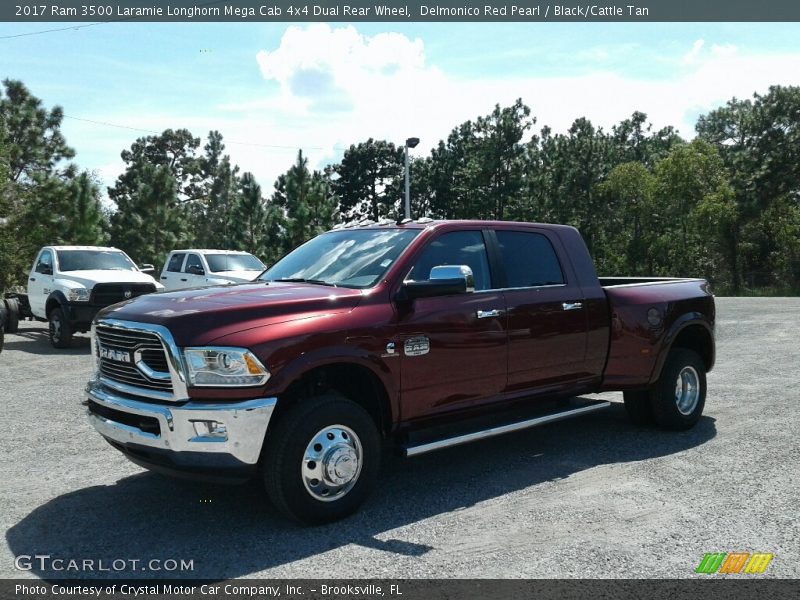 Delmonico Red Pearl / Black/Cattle Tan 2017 Ram 3500 Laramie Longhorn Mega Cab 4x4 Dual Rear Wheel