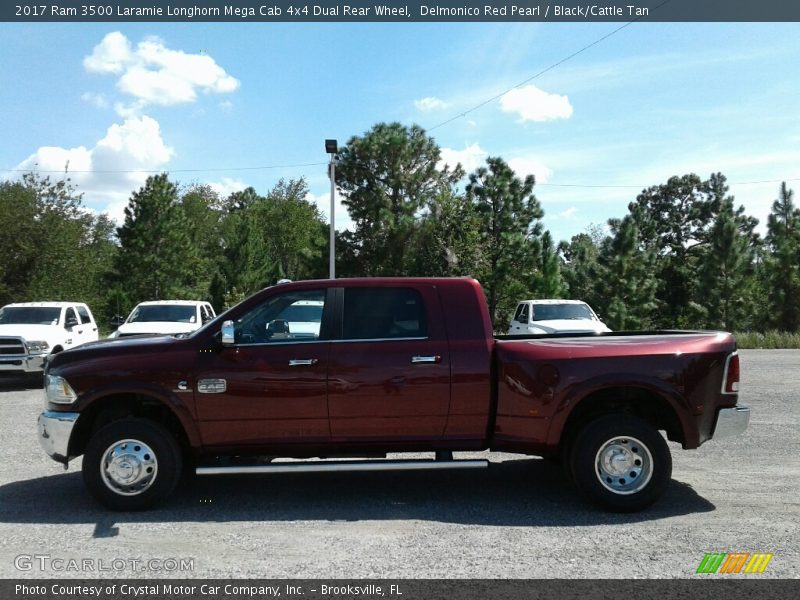 Delmonico Red Pearl / Black/Cattle Tan 2017 Ram 3500 Laramie Longhorn Mega Cab 4x4 Dual Rear Wheel