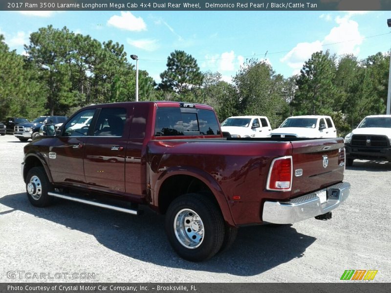 Delmonico Red Pearl / Black/Cattle Tan 2017 Ram 3500 Laramie Longhorn Mega Cab 4x4 Dual Rear Wheel