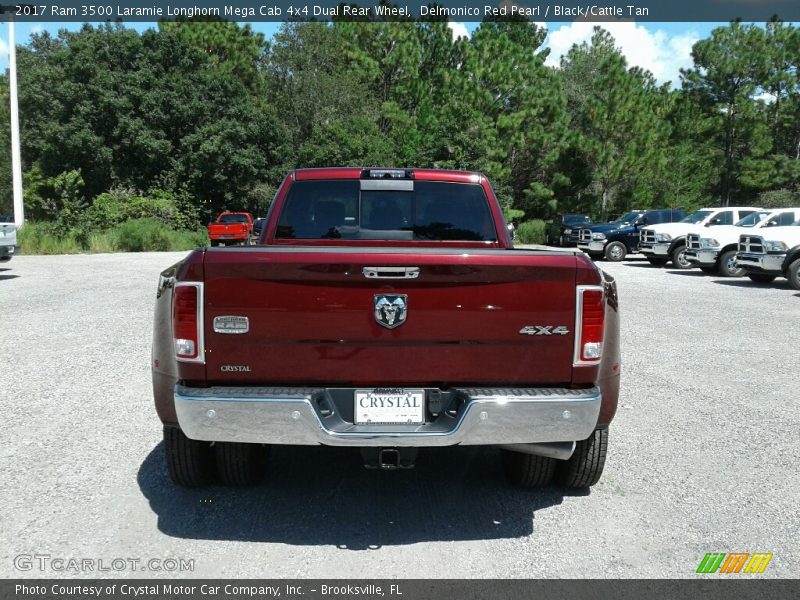 Delmonico Red Pearl / Black/Cattle Tan 2017 Ram 3500 Laramie Longhorn Mega Cab 4x4 Dual Rear Wheel