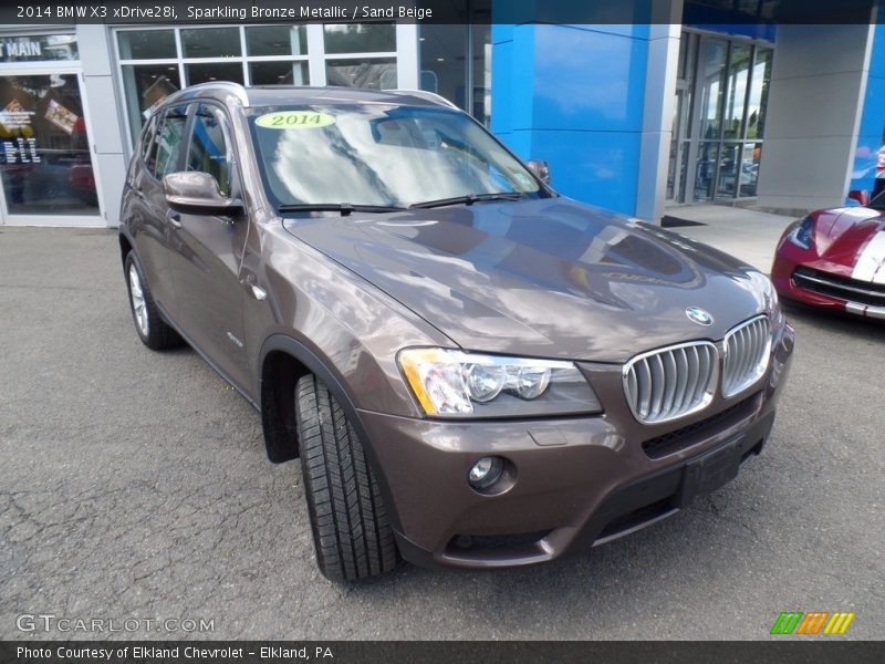 Sparkling Bronze Metallic / Sand Beige 2014 BMW X3 xDrive28i