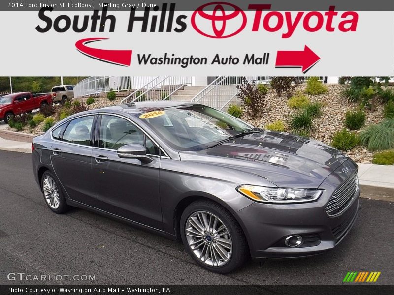 Sterling Gray / Dune 2014 Ford Fusion SE EcoBoost