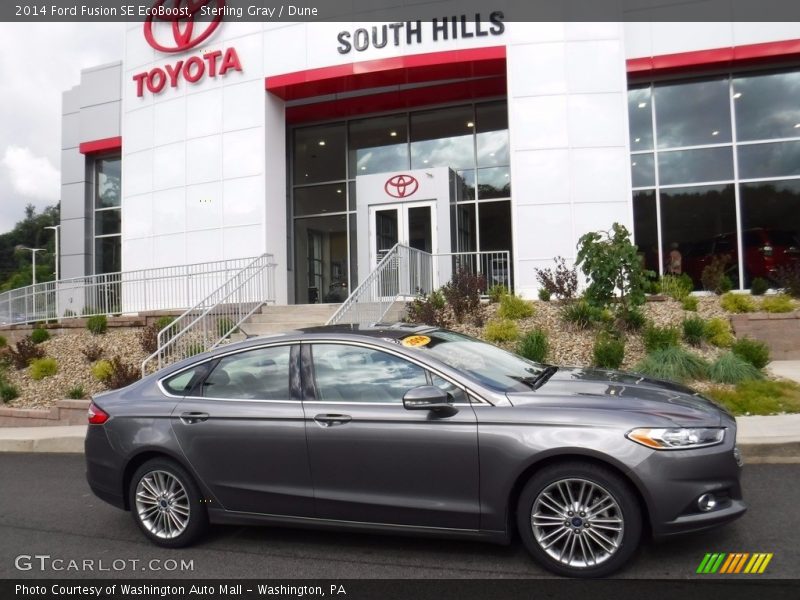 Sterling Gray / Dune 2014 Ford Fusion SE EcoBoost