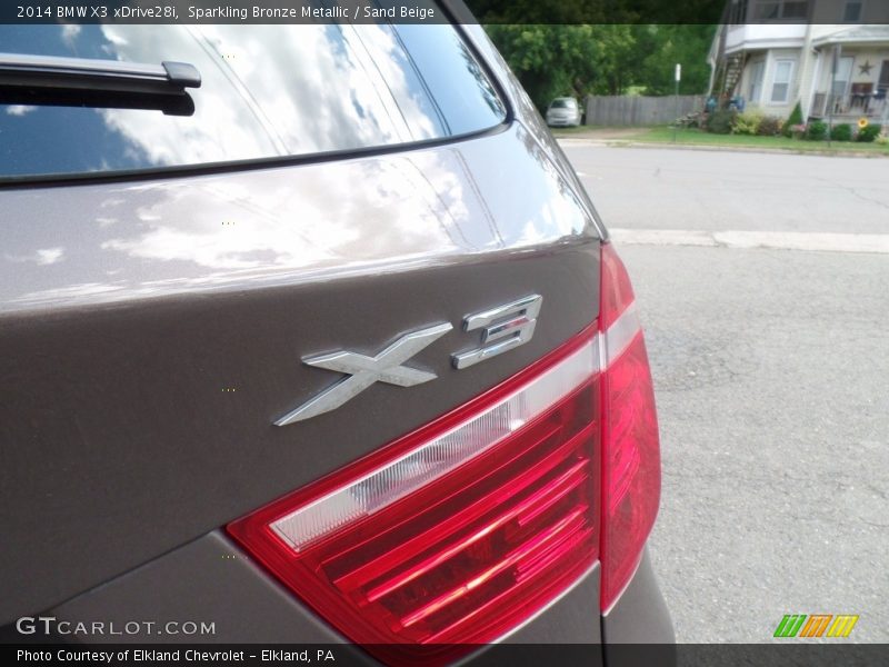 Sparkling Bronze Metallic / Sand Beige 2014 BMW X3 xDrive28i