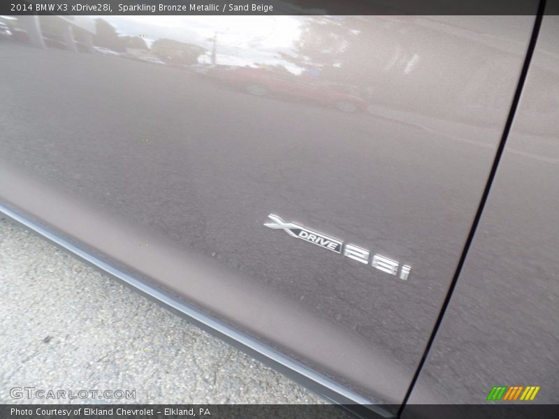 Sparkling Bronze Metallic / Sand Beige 2014 BMW X3 xDrive28i